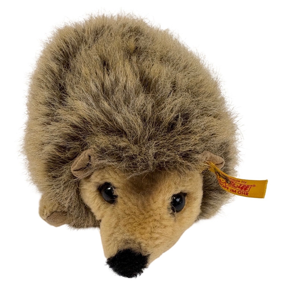 Steiff Joggi Igel Hedgehog Plush Brown Tan 070792 Knopf Im Ohr 6‎ Inch German